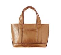 Wdbild Shopper Sac fourre-tout en polyuréthane pour fille et femme Sac à main décontracté Grande capacité Sac tendance coréen Argent/Blanc/Noir/Marron, marron