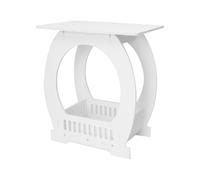 Wdbild Table de chevet minimaliste peu encombrante avec pied rond lisse, surfaces faciles à nettoyer pour chambre à coucher, petite table basse minimaliste