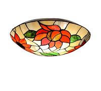 WDBZTJ Plafonnier LED, 6000K Tiffany Style Éclairage de Plafond Lustre Vitrail pour Salon Chambre Cuisine Couloir,19.7 inch