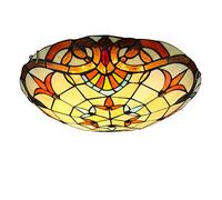 WDBZTJ Plafonnier LED Tiffany, LED Lampe De Plafond En Vitrail Vintage, Lustres Suspension De Cuisine De Décoration De Style Baroque Pour Chambre À Coucher, Salon, Couloir, Salle De Bain,40cm