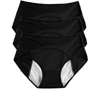 WDCAYQHZ Culotte Anti Fuite urinaire Femme Lavable,3Pcs Culotte Fuite urinaire Femme,Incontinence urinaire Femme,Respirant Lavable Étanche,Culotte Fuite urinaire Femme Lavable(Black,L)