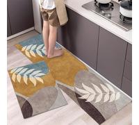 WDCAYQHZ Lot de 2 Tapis de Cuisine Antidérapants,Tapis et Tapis Modernes Lavables,Tapis de Cuisine Devant Evier pour Décoration de La Maison et du Bureau(F,45 * 75cm+45 * 150cm)
