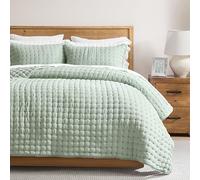 WDCOZY Parure de lit king-size 3 pièces avec housse de couette, taies d'oreiller, couvre-lit léger et doux, couverture matelassée fine pour toutes les saisons - Vert sauge, 264,2 x 228,6 cm