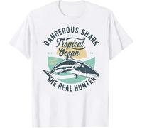 WDCzzFD 26- Funny A Great Week for A Shark to Stay Positive T T-Shirts à Manches Courtes(XX-Large)