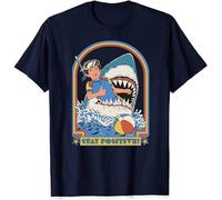 WDCzzFD 36- A Great Week for A Shark to Stay Positive Comedy Comic T-T-Shirts à Manches Courtes(Small)