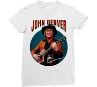 WDCzzFD an Evening with John Denver Country T-Shirts à Manches Courtes White Unisex BY095(Small)
