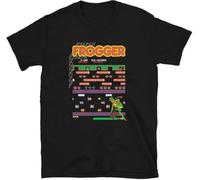 WDCzzFD Arcade Frogger Video Game Juego Retro Vintage 80s Gaming Console Aliens 8-Bits Gamer Camiseta T-T-Shirts à Manches Courtes(Small)