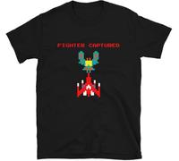 WDCzzFD Arcade Galaga 1981 Space Invaders Video Game Juego Retro Vintage 80s Fighter Captured Aliens 8-Bits Gamer T-T-Shirts à Manches Courtes(XX-Large)