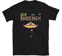 WDCzzFD Arcade Phoenix T-T-Shirts à Manches Courtes Space Invaders Video Game Retro Vintage 80s Aliens Gaming(Small)