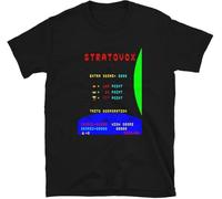 WDCzzFD Arcade Stratovox Space Invaders Video Game Juego Retro Vintage 80s Gaming Console Aliens 8-Bits Gamer Camiseta T-T-Shirts à Manches Courtes(XX-Large)