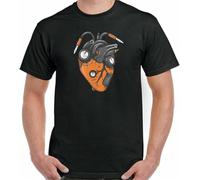 WDCzzFD Guitare T-T-Shirts à Manches Courtes Hearth Distortion The Guitar Has Become A Part of My Heart(Small)