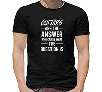 WDCzzFD Guitars are The Answer Mens T-T-Shirts à Manches Courtes - Guitarist - Musician - Band - Music (Medium)