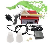 WDDEYYDS Electrostatic Paint Spray Gun, Electrostatic Powder Coating Machine, 2-Stage Powder Coating System Kits,with Foot Switch Spray Gun, for Spraying Metal Parts,Red,Nozzles, Powder Cups