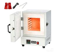 WDDEYYDS Four Électrique de Calcination 2000W, Four à Moufle Intégré à Haute Température, Four de Laboratoire Intégré pour Le Traitement de Bijoux 1150°C, avec Gants Et Pinces Résistants à La Chaleur