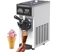 WDDEYYDS Machine à Crème Glacée Une Saveur, Fabricant de Crème Glacée Commercial, Rendement 4-5L/H, 450W, Machine de Comptoir avec Panneau LCD, Fabricant de Yaourt pour Restaurant et Snack-Bar White