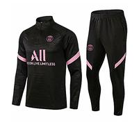 WDDWYHLL Paris Survêtement de football pour homme/garçon, manches longues, respirant, pour entraînement sportif, fitness, course, noir, M, Noir , M