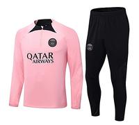 WDDWYHLL Paris, survêtement de football pour homme, manches longues, respirant, pour entraînement sportif, fitness, course, pour garçon, rose, L, Rose, L
