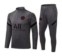 WDDWYHLL Survêtement de football à manches longues pour homme - Respirant - Survêtement de course - Survêtement de jogging pour garçon, Gris 1, M