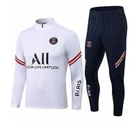 WDDWYHLL Survêtement de football Paris - Pour homme - Manches longues - Respirant - Entraînement sportif - Fitness - Survêtement de course - Survêtement - Survêtement de jogging, Blanc., L