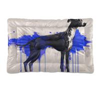 WDdZzyy Art Dog Tapis de cage lavable pour chien Bleu rétro Gris 91,4 x 61 cm