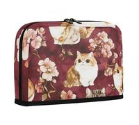 WDdZzyy Art Exotic Shorthaircats Trousse à crayons grande capacité avec fermeture éclair pour adolescents, université, bordeaux