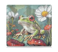 WDdZzyy Art Frog Porte-cartes d'immatriculation et d'assurance en cuir motif champignon, essentiels de voiture pour documents essentiels, permis de conduire, cartes, art Champignon grenouille, 1 size