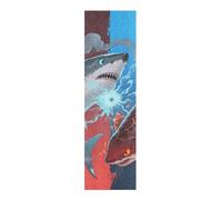 WDdZzyy Bande antidérapante pour skateboard Motif requin Bleu et rouge 83 x 22,9 cm