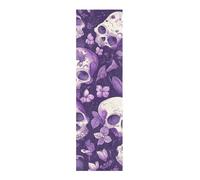 WDdZzyy Bande antidérapante pour skateboard Motif tête de mort et fleurs mystérieuses Violet 83 x 22,9 cm
