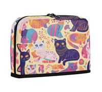 WDdZzyy Boho Cats - Trousse de maquillage élégante - Grande capacité - Plusieurs compartiments - Pour femme
