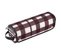 WDdZzyy Buffalo Plaid Check Bordeaux Sac de voyage pour outils de cheveux et tapis résistant à la chaleur Support de voyage Sac de rangement pour outils chauds Fer à friser Fer à friser Fer à friser