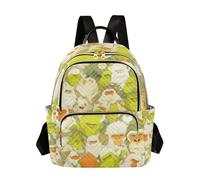 WDdZzyy Cartoon Baboon Group Sac à dos à langer grande capacité 35,6 cm Vert Orange Sac à dos tendance pour voyage et travail, Groupe de babouins de dessin animé vert orange, Medium, Groupe de