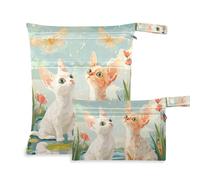 WDdZzyy Cartoon Devon Rex Cats River Lot de 2 sacs de voyage lavables avec poignées pour couches de bébé