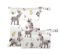 WDdZzyy Cartoon Donkey Lot de 2 sacs à linge avec poignées pour couches de bébé Blanc