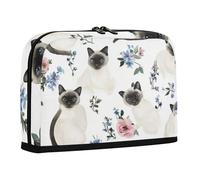 WDdZzyy Chic Balinese Cats Pochettes à crayons Blanc Grande capacité Trousse de maquillage Haute Capacité Sac multifonction pour homme Fournitures scolaires