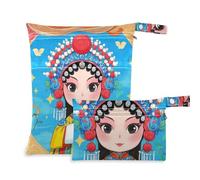 WDdZzyy Chinese Culture Peking Opera Woman Lot de 2 sacs imperméables pour couches de voyage pour bébés avec poignées pour la plage