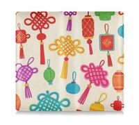 WDdZzyy Culture chinoise nœud chinois en cuir synthétique beige pour carte d'identité et carte d'identité, essentiels de voiture pour conducteur, remorque, moto, bateau