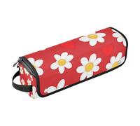 WDdZzyy Daisy Crimson Étui de voyage 2 en 1 pour fer à friser avec tapis amovible résistant à la chaleur étanche pour fer à friser, fer à lisser, sèche-cheveux plat, marguerite, Dessin animé Daisy