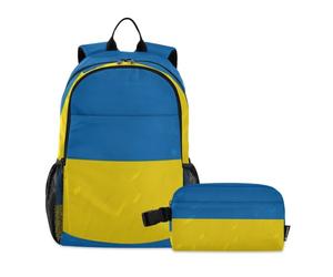WDdZzyy Ensemble sac à dos et sac à déjeuner pour adolescentes, filles avec drapeau ukrainien, sacs à dos d'école nationale ukrainienne pour filles avec boîte à déjeuner sac à dos 7-10