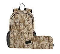 WDdZzyy Ensemble sac à dos et sac à déjeuner pour adolescentes filles Sweet Chartreuxcats Blanc Garçon Sac à dos d'école avec boîte à déjeuner Sac d'école Garçon 10-12 ans