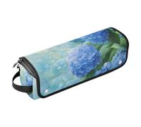 WDdZzyy Étui de voyage 2 en 1 pour fer à friser avec tapis résistant à la chaleur, sac de rangement pour fers plats, fers à lisser, fers à friser, devise d'hortensia bleu, Hortensia bleu devise fleur