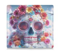 WDdZzyy Étui portefeuille en cuir de qualité supérieure pour permis de conduire, cartes et documents essentiels Motif tête de mort Blanc, Crâne de fleur blanche Jour des morts, 1 size