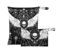 WDdZzyy Evil Skull Lot de 2 sacs réutilisables pour maillot de bain gothique avec poignées pour crèche