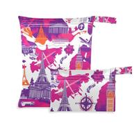 WDdZzyy Famous Architecture Lot de 2 sacs à langer réutilisables avec poignées pour le voyage