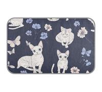 WDdZzyy Funny Devon Rex Cats Lit d'été rafraîchissant pour chat Bleu marine 96,5 x 58,4 cm Lit pour extérieur pour lapin intérieur unique rafraîchissant para mascotas M