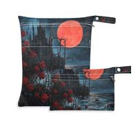 WDdZzyy Gothic Vampire Castle prop1 Lot de 2 sacs en tissu pour maillot de bain avec poignées pour piscine