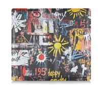 WDdZzyy Graffiti Jaune Soleil Noir Art Cuir Porte-cartes d'immatriculation et d'assurance Accessoires de camion pour cartes, permis de conduire documents essentiels, Graffiti soleil jaune noir art, 1
