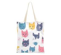 WDdZzyy Gratuit - Sac en toile blanche avec motif de chat au pinceau pour enseignant, cadeau en vrac