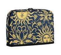 WDdZzyy Helios - Trousse à crayons - Motif soleil et fleurs dorées - Grande capacité - Pour étudiants et cosmétiques