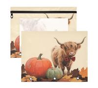 WDdZzyy Hello Fall Lot de 2 trousses de maquillage en forme de citrouille d'automne avec perforatrice à 3 trous pour reliure à 3 anneaux