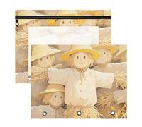 WDdZzyy Hello Fall Trousse à crayons jaune avec fenêtre transparente et perforateur à 3 trous pour 3 anneaux